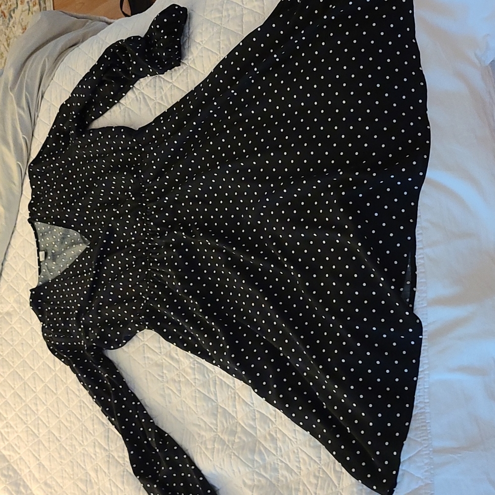 Old Navy black/ white polka dot dress